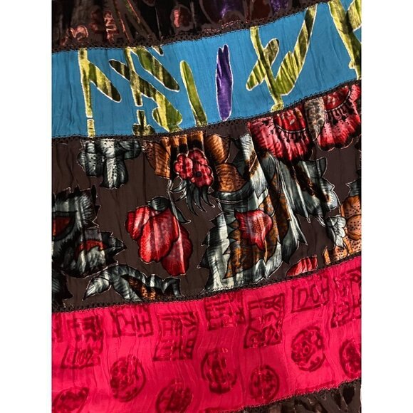 Chicos womens long skirt silk rayon silk lining small 37” long crushed velvet - Picture 3 of 5